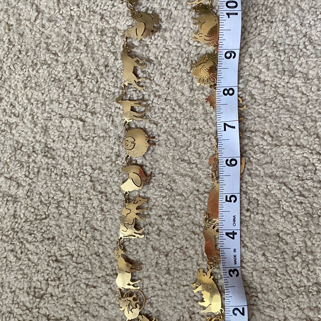 Gold Plated Farm Animal Necklace